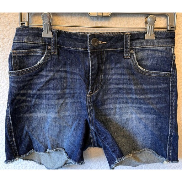 KUT from the KLOTH SHORTS Jeans Womens 0 Gidget Fray Denim 4” Inseam - Picture 3 of 16